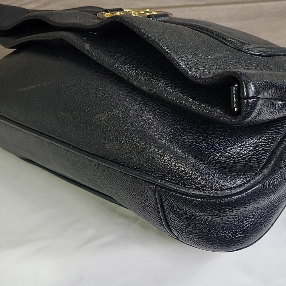 Tory Burch Black Leather Flap Crossbody Shoulder Bag - Picture 8 of 15